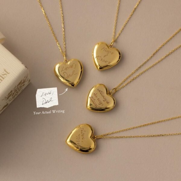 Handwriting Heart Locket Necklace - Gradwandrung