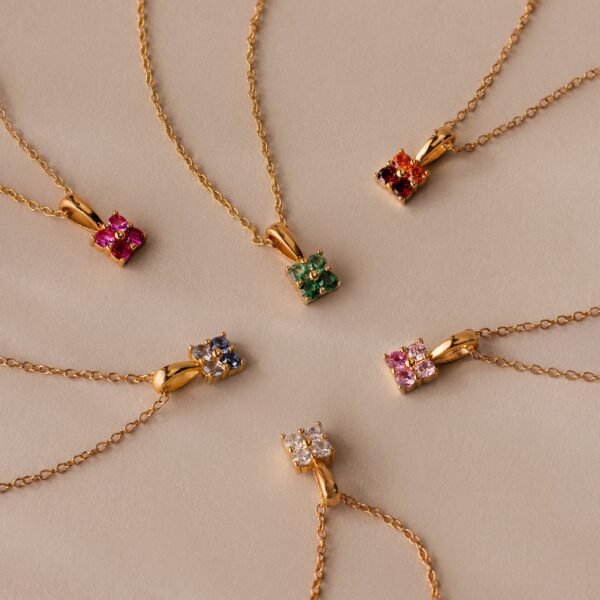 Ombre Birthstone Blossom Necklace - Gradwandrung