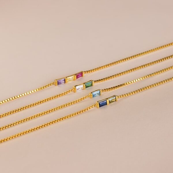 Layered Baguette Birthstone Bracelet - Gradwandrung