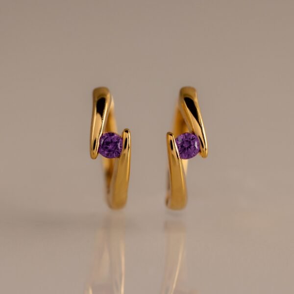Floating Birthstone Huggie Hoops - Gradwandrung