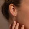 Floating Birthstone Huggie Hoops - Gradwandrung