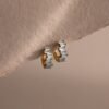 Staggered Baguette Birthstone Huggie Hoops - Gradwandrung