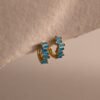 Staggered Baguette Birthstone Huggie Hoops - Gradwandrung