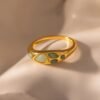 Jade-Tone Dewdrop Ring - Gradwandrung