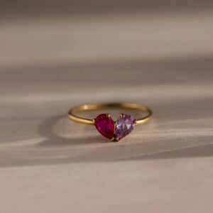 Toi et Moi Teardrop Heart Ring - Gradwandrung
