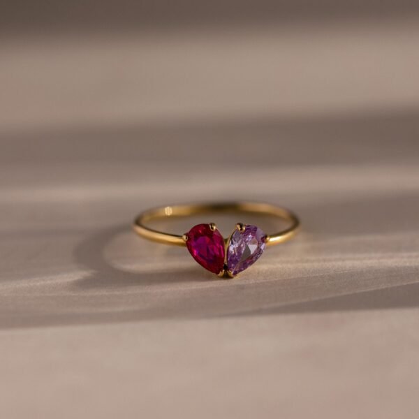 Toi et Moi Teardrop Heart Ring - Gradwandrung