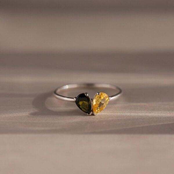 Toi et Moi Teardrop Heart Ring - Gradwandrung