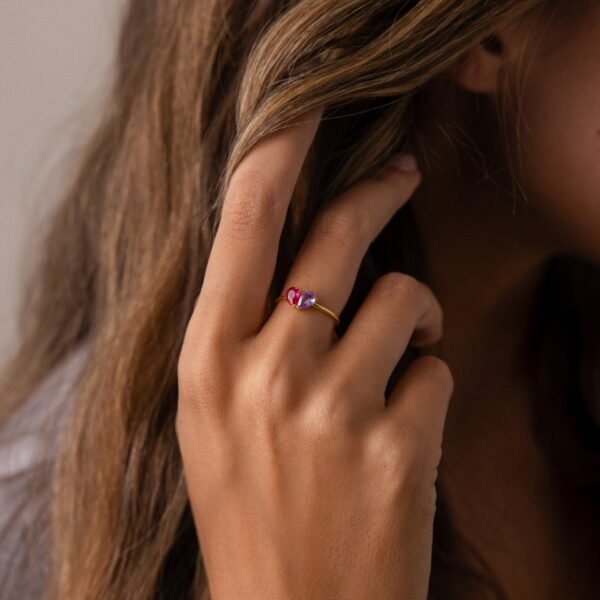 Toi et Moi Teardrop Heart Ring - Gradwandrung