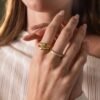 Jade-Tone Dewdrop Ring - Gradwandrung