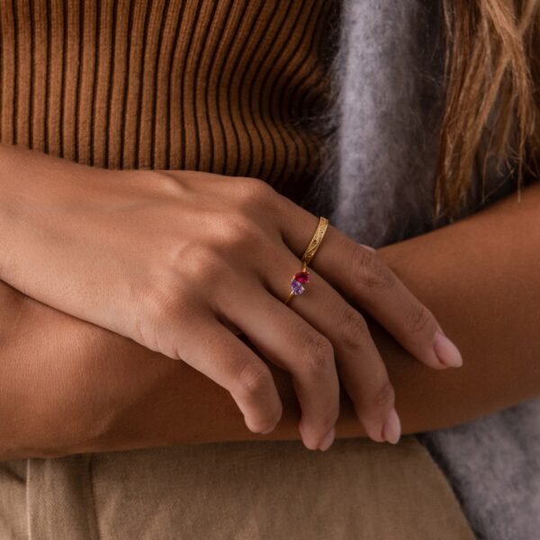 Toi et Moi Teardrop Heart Ring - Gradwandrung