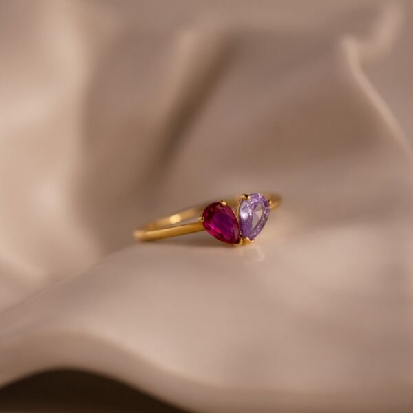Toi et Moi Teardrop Heart Ring - Gradwandrung